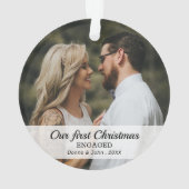 Unser erstes Verlobtes Foto zu Weihnachten Ornament (Rückseite)