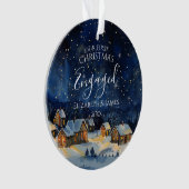 Unser erstes Verlobtes Foto zu Weihnachten Rustic Ornament (Vorderseite)