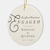 Unser erstes Verlobtes klassisches Minimal-Foto Keramik Ornament (Links)