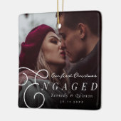 Unser erstes Verlobtes klassisches Minimal-Foto Keramikornament (Links)