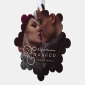 Unser erstes Verlobtes klassisches Minimal-Foto Ornament Karte (Linke Ecke)