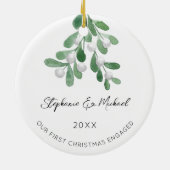 Unser erstes Verlobtes Mistleton Keramik Ornament (Hinten)