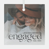 Unser erstes Verlobtes Personalisiertes Foto zu We Ornament Aus Glas (Vorderseite)