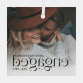 Unser erstes Verlobtes Personalisiertes Foto zu We Ornament Aus Glas (Rückseite)