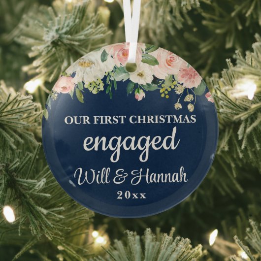 Unser erstes Verlobtes Personalisiertes Weihnachts Ornament Aus Glas (InSitu)