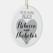 Unser erstes verlobtes Weihnachten oder verzieren Keramik Ornament (Rechts)