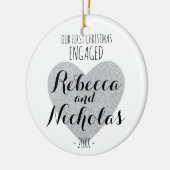 Unser erstes verlobtes Weihnachten oder verzieren Keramik Ornament (Links)