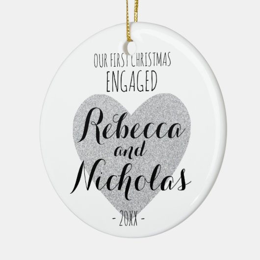 Unser erstes verlobtes Weihnachten oder verzieren Keramik Ornament (Links)