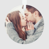 Unser erstes Verlobtes Weihnachts-Paar 2 Fotos Ornament (Rückseite)