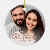 Unser erstes Verlobtes Weihnachts-Rose Keramik Ornament (Hinten)