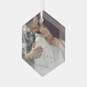 Unser erstes Verlobtes Weihnachtsgeschenk Ornament Aus Glas (Vorderseite Links)