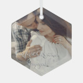 Unser erstes Verlobtes Weihnachtsgeschenk Ornament Aus Glas (Vorderseite)