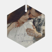 Unser erstes Verlobtes Weihnachtsgeschenk Ornament Aus Glas (Rückseite)