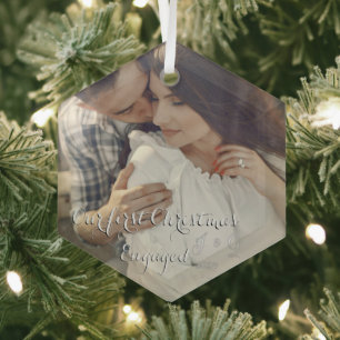 Unser erstes Verlobtes Weihnachtsgeschenk Ornament Aus Glas