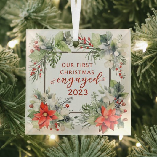Unser erstes Verlobtes Weihnachtsgeschenk Ornament Aus Glas (Insitu)