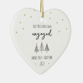 Unser erstes Verlobtes Weihnachtsherz Keramik Ornament (Rechts)