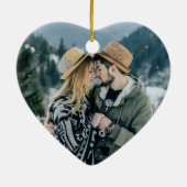 Unser erstes Verlobtes Weihnachtsherz Keramik Ornament (Hinten)