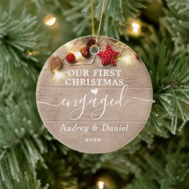 Unser erstes Verlobtes Weihnachtslied Keramik Ornament