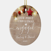 Unser erstes Verlobtes Weihnachtslied Keramik Ornament (Rechts)