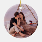 Unser erstes Verlobtes Weihnachtslied Keramik Ornament (Hinten)