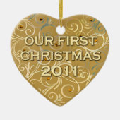 Unser erstes Weihnachten 2011 Keramik Ornament (Vorne)