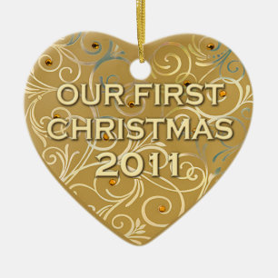 Unser erstes Weihnachten 2011 Keramik Ornament