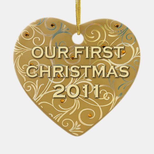 Unser erstes Weihnachten 2011 Keramik Ornament (Vorne)