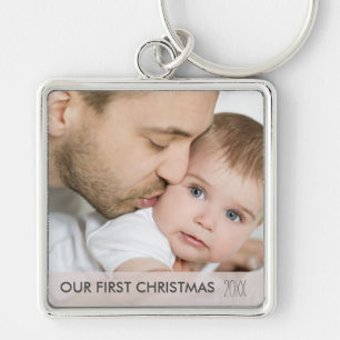 Unser erstes Weihnachten 2024 Neuer Vater und Baby Schlüsselanhänger