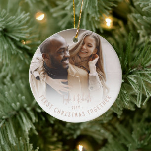 Unser erstes Weihnachten 5 Foto-Collage-Bogen-Baum Keramik Ornament