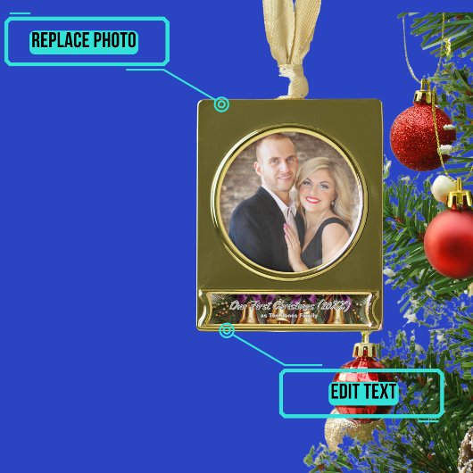 Unser erstes Weihnachten als Couple Banner Ornamen Banner-Ornament Gold