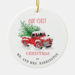 Unser erstes Weihnachten als Ehepaar Andenken Keramik Ornament