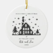 Unser erstes Weihnachten als ein paar, Minimalisti Keramik Ornament (Vorne)