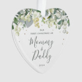 Unser erstes Weihnachten als Eltern Foto Herz Ornament (Vorderseite)