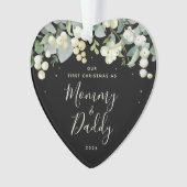 Unser erstes Weihnachten als Eltern Foto Herz Ornament (Vorderseite)