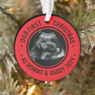 Unser erstes Weihnachten als Eltern Ultraschall Ornament