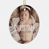Unser erstes Weihnachten als Eltern-Verzierung Keramik Ornament (Rechts)