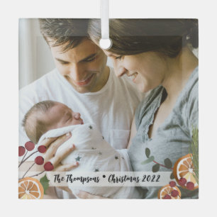 Unser erstes Weihnachten als Familie Individuelles Ornament Aus Glas