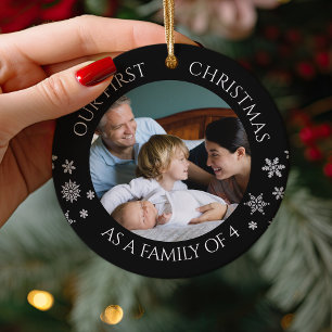 Unser erstes Weihnachten als Familie mit 4 Weihnac Ornament