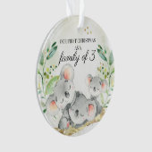 Unser erstes Weihnachten als Familie von 3 Koala B Ornament (Vorderseite)