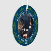 Unser erstes Weihnachten als Frau. & Mr. Script Fo Ornament (Vorderseite)