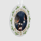 Unser erstes Weihnachten als Frau. & Mrs. Script F Ornament (Vorderseite)