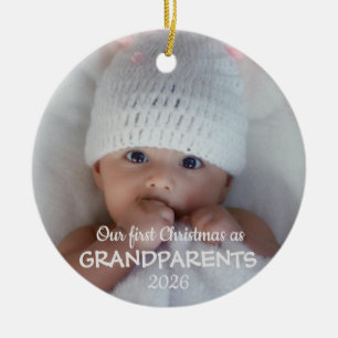 Unser erstes Weihnachten als Großeltern 2026 Keramik Ornament