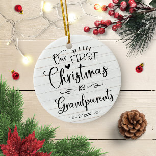 Unser erstes Weihnachten als Großeltern Cute Rusti Keramik Ornament