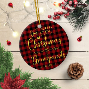 Unser erstes Weihnachten als Großeltern Cute Rusti Keramik Ornament