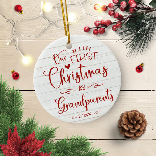 Unser erstes Weihnachten als Großeltern Cute Rusti Keramik Ornament