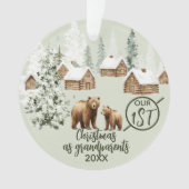 Unser erstes Weihnachten als Großeltern Eisbär Ornament (Vorderseite)