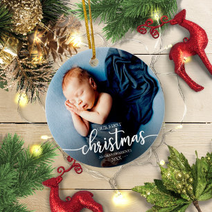 Unser erstes Weihnachten als Großeltern Elegantes Keramik Ornament