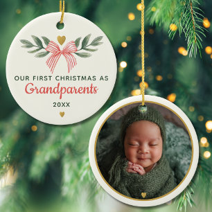 Unser erstes Weihnachten als Großeltern Enkelkind Keramik Ornament