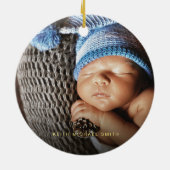 Unser erstes Weihnachten als Großeltern-Foto Keramik Ornament (Hinten)