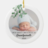 Unser erstes Weihnachten als Großeltern-Foto Keramik Ornament (Hinten)